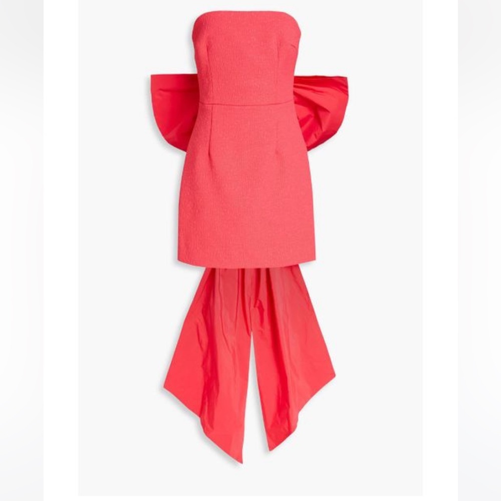 Rebecca Vallance- Caitlin Coral Strapless Bow Mini Dress NWT